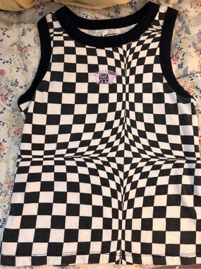 Vans Black & White Optical Checkerboard Tank Top